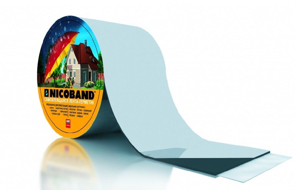 Лента герметизирующая NICOBAND цвет коричневый, длина 10 м ширина 15 см